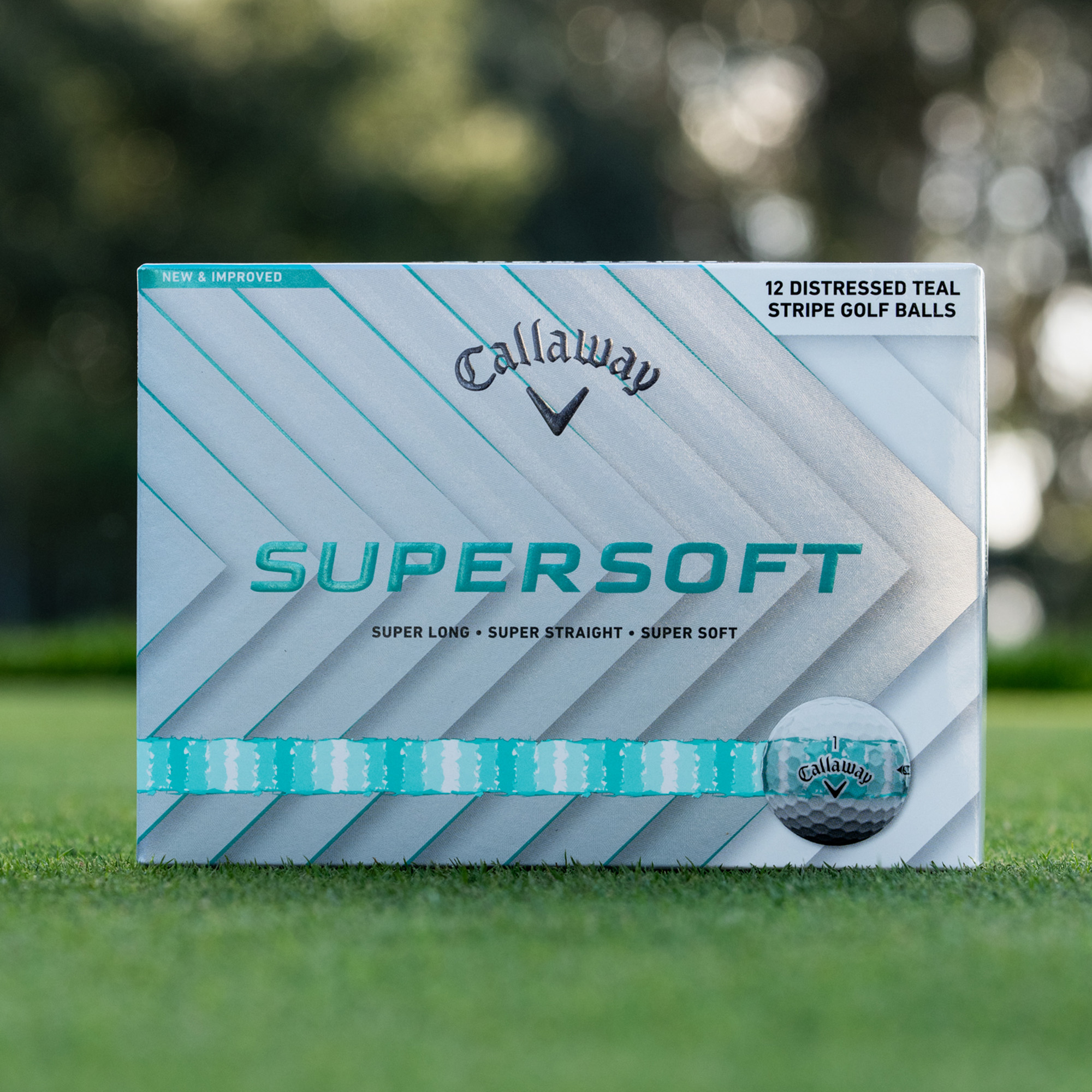 Supersoft Distressed Teal Stripe Golf Balls