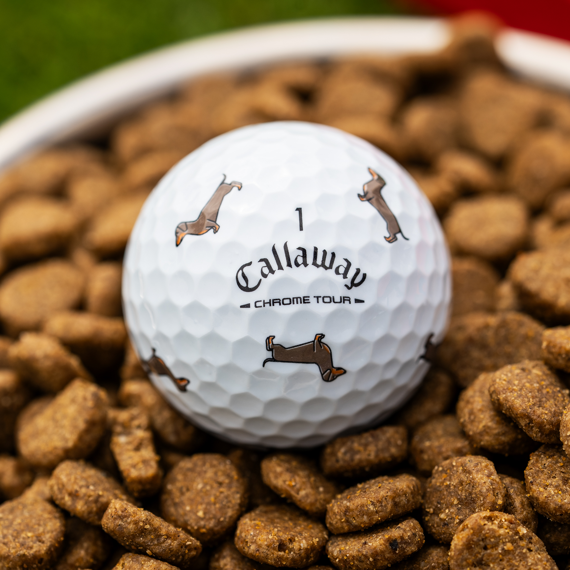 Chrome Tour Dachshund Dog Golf Balls
