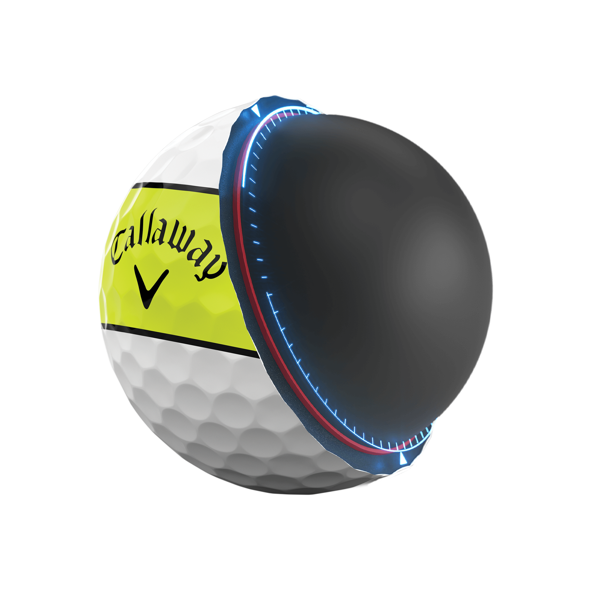 Chrome Tour X 360 Yellow Stripe Golf Balls