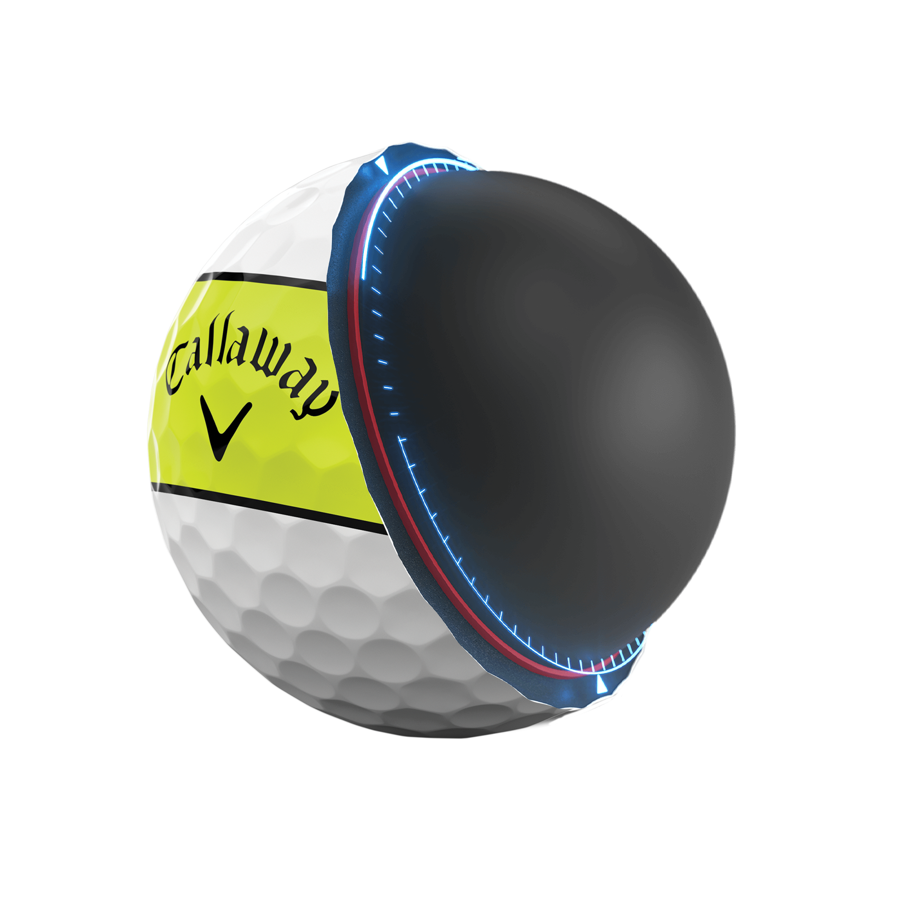Chrome Tour X 360 Yellow Stripe Golf Balls