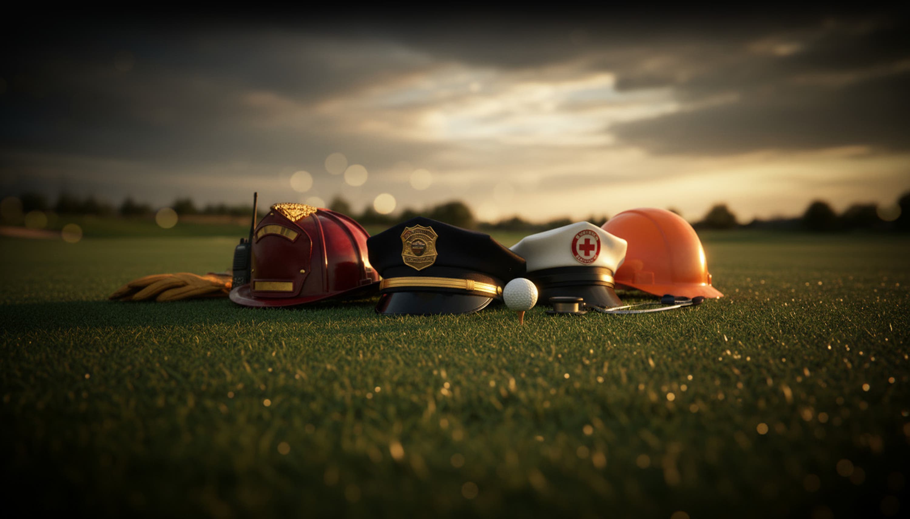 First Responder Headwear on Golf Grass