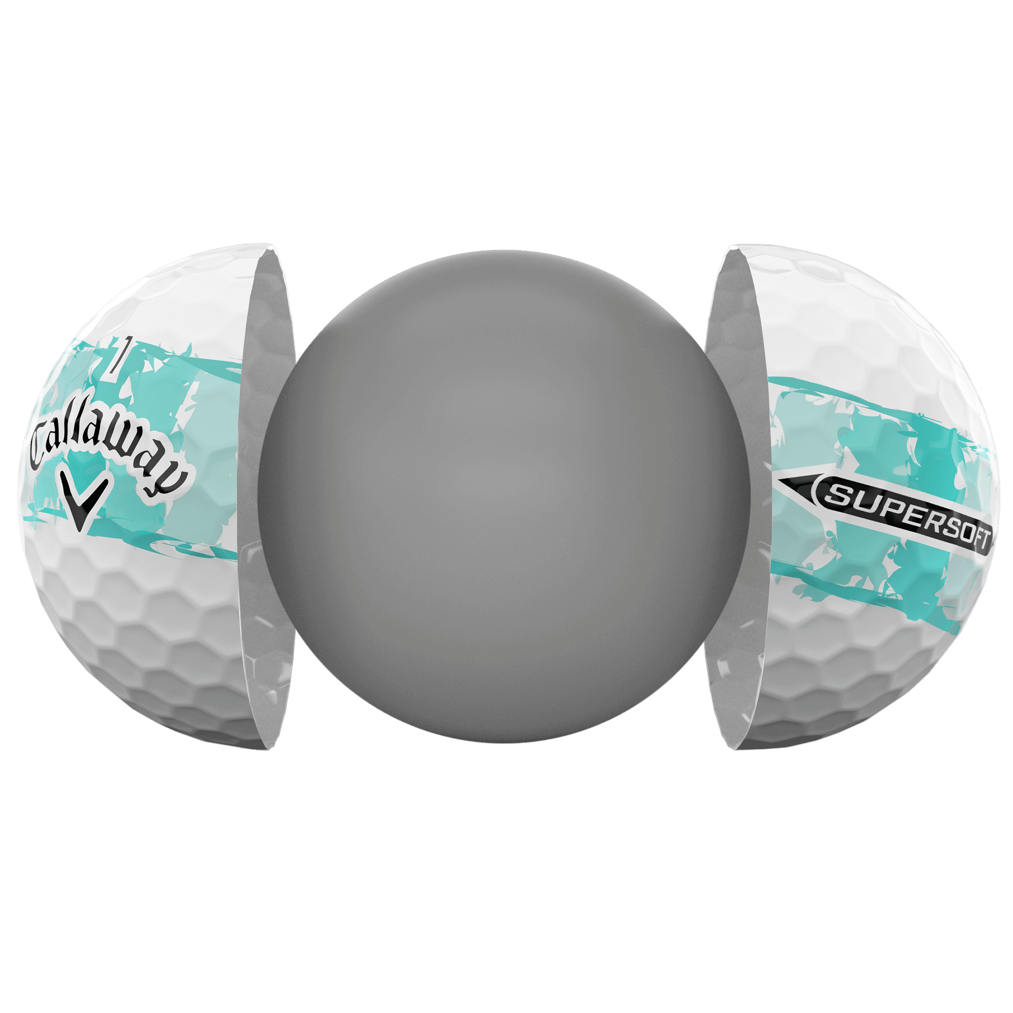 Callaway×ROUND and ROUNDELピンストライプ ブルゾン美品 Supersoft Distressed Teal Stripe Golf Balls