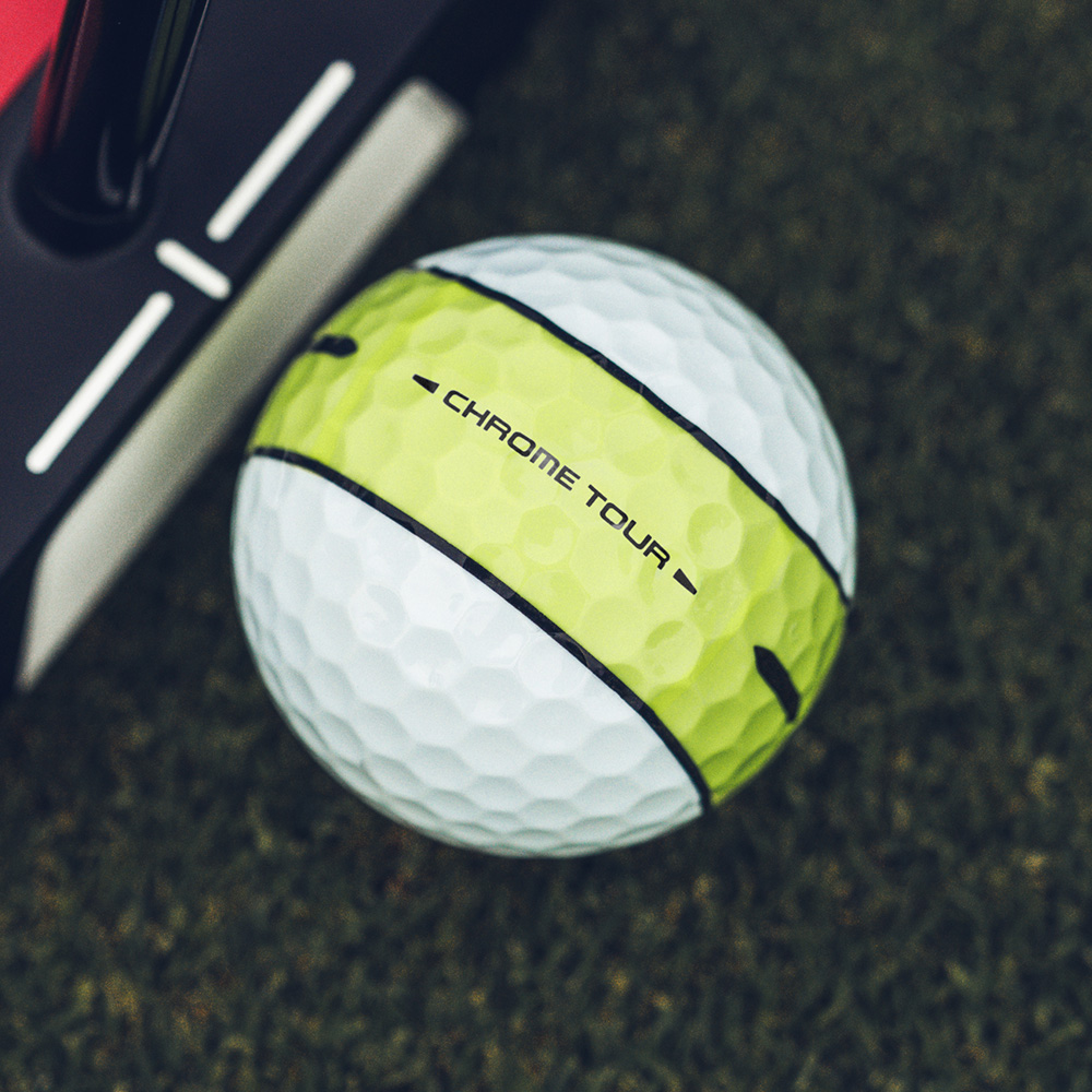 Chrome Tour 360 Yellow Stripe Golf Balls