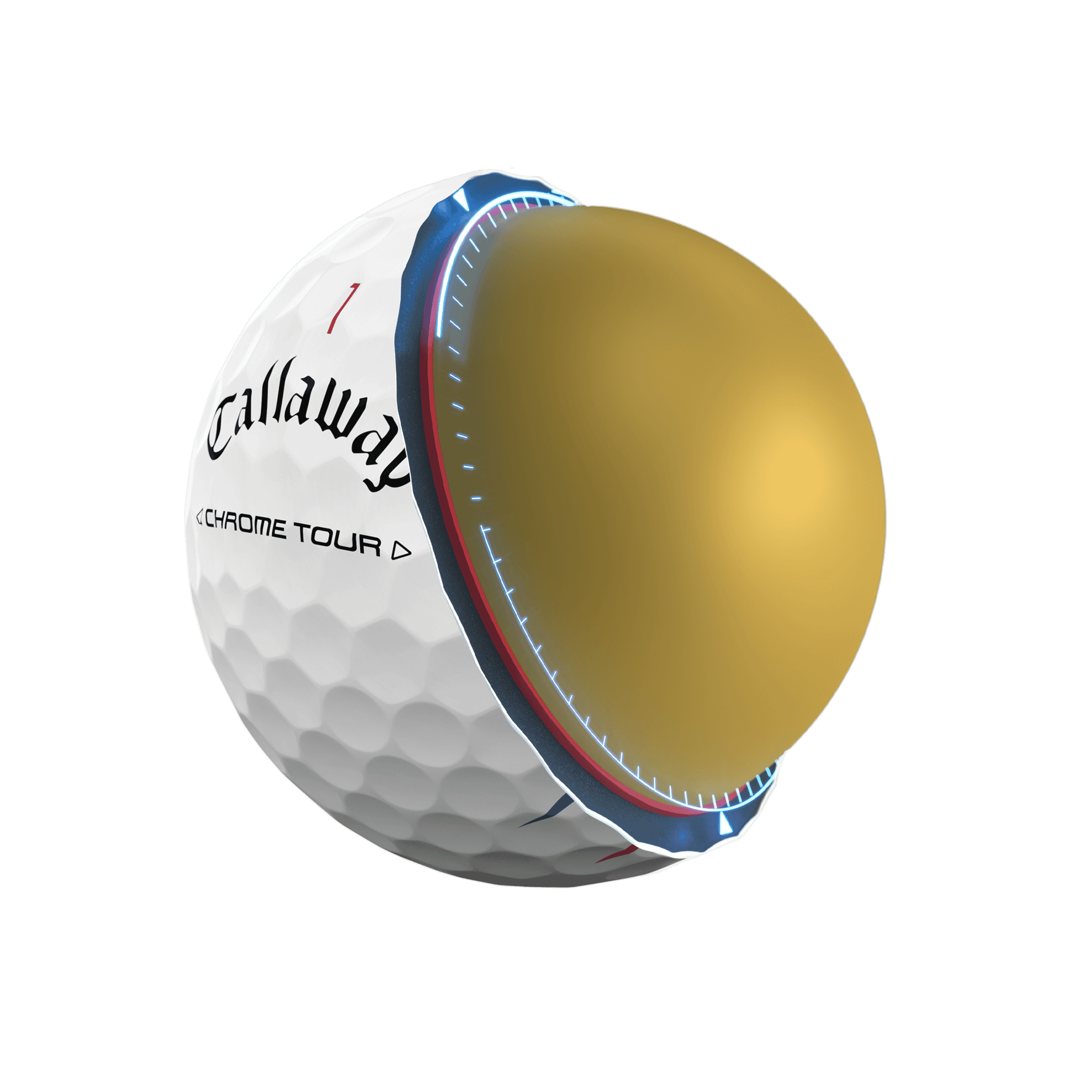 Pelotas de golf blancas de triple pista Chrome Tour