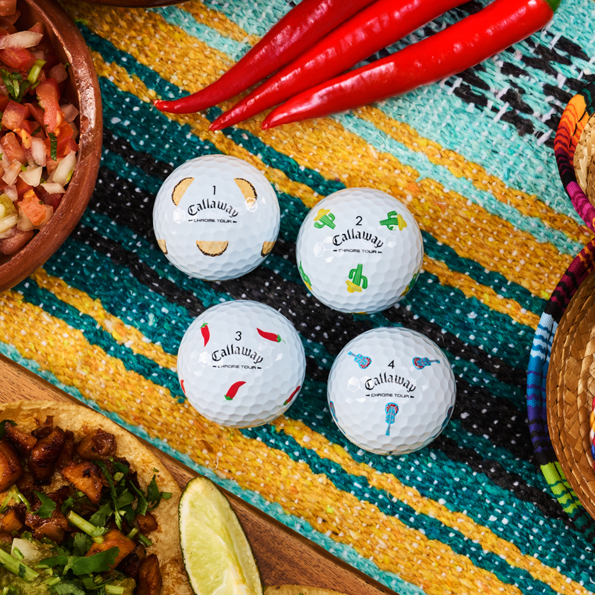 Chrome Tour Aces and Amigos Golf Balls