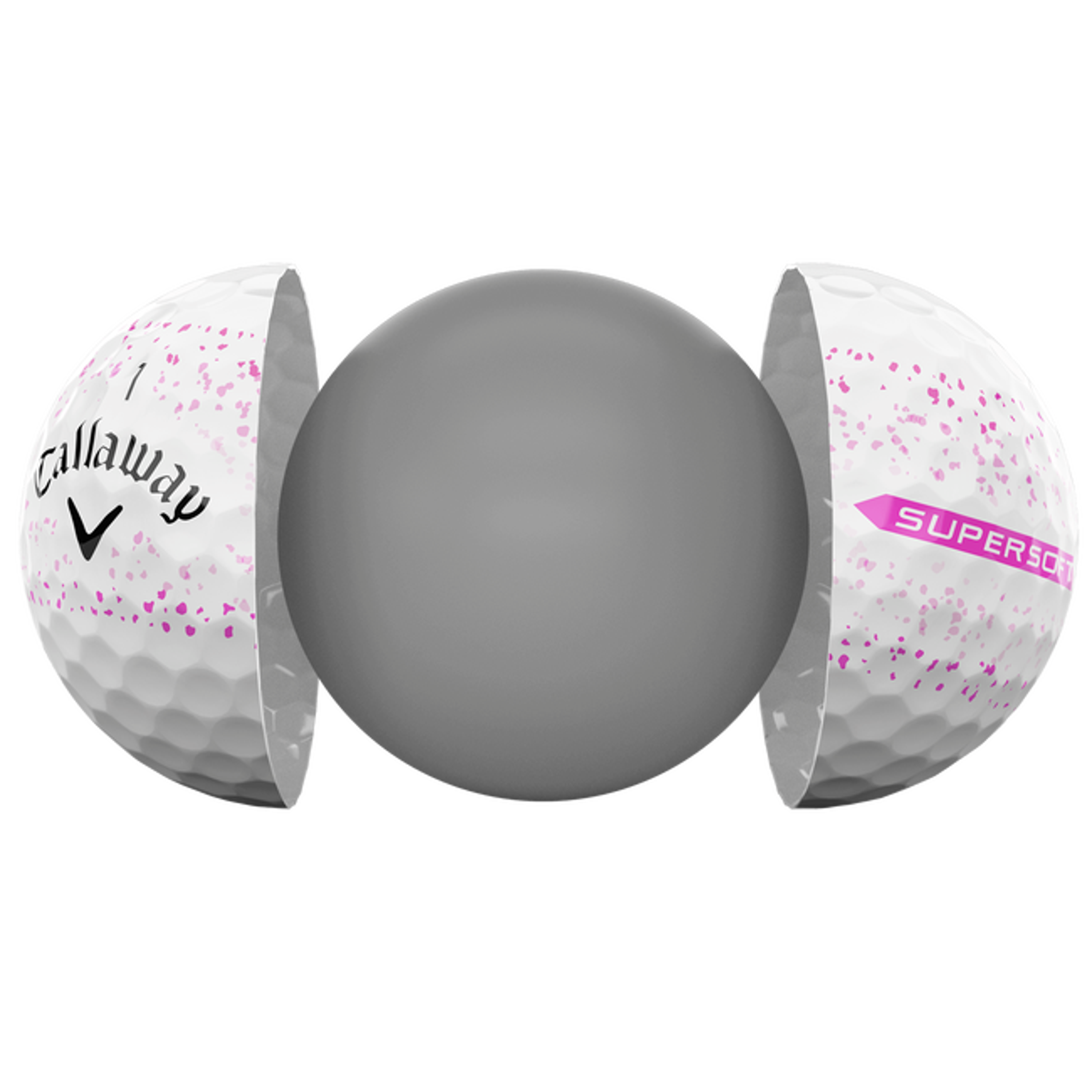Supersoft Splatter Pink Golf Balls
