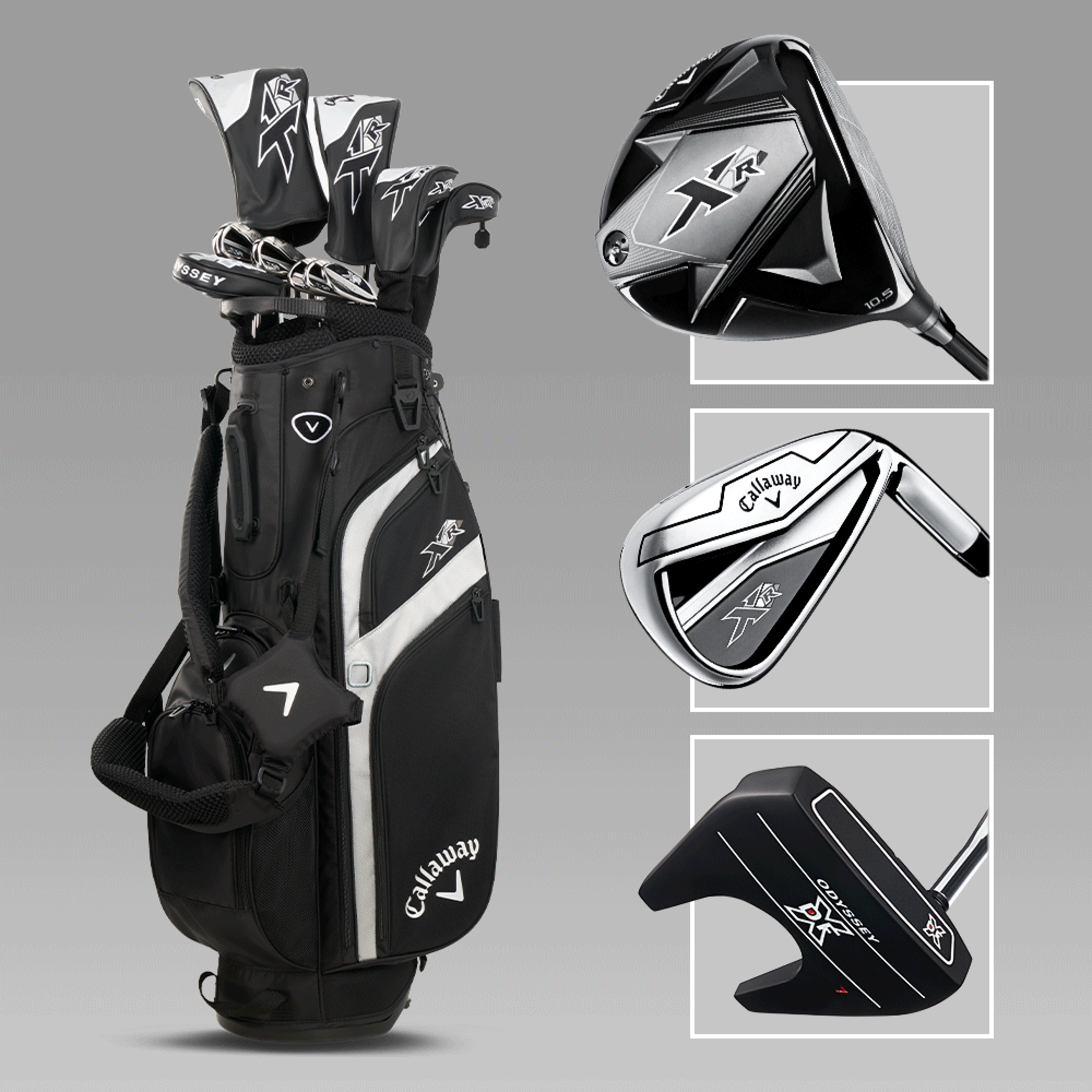 callaway xr complete sets in black and blue