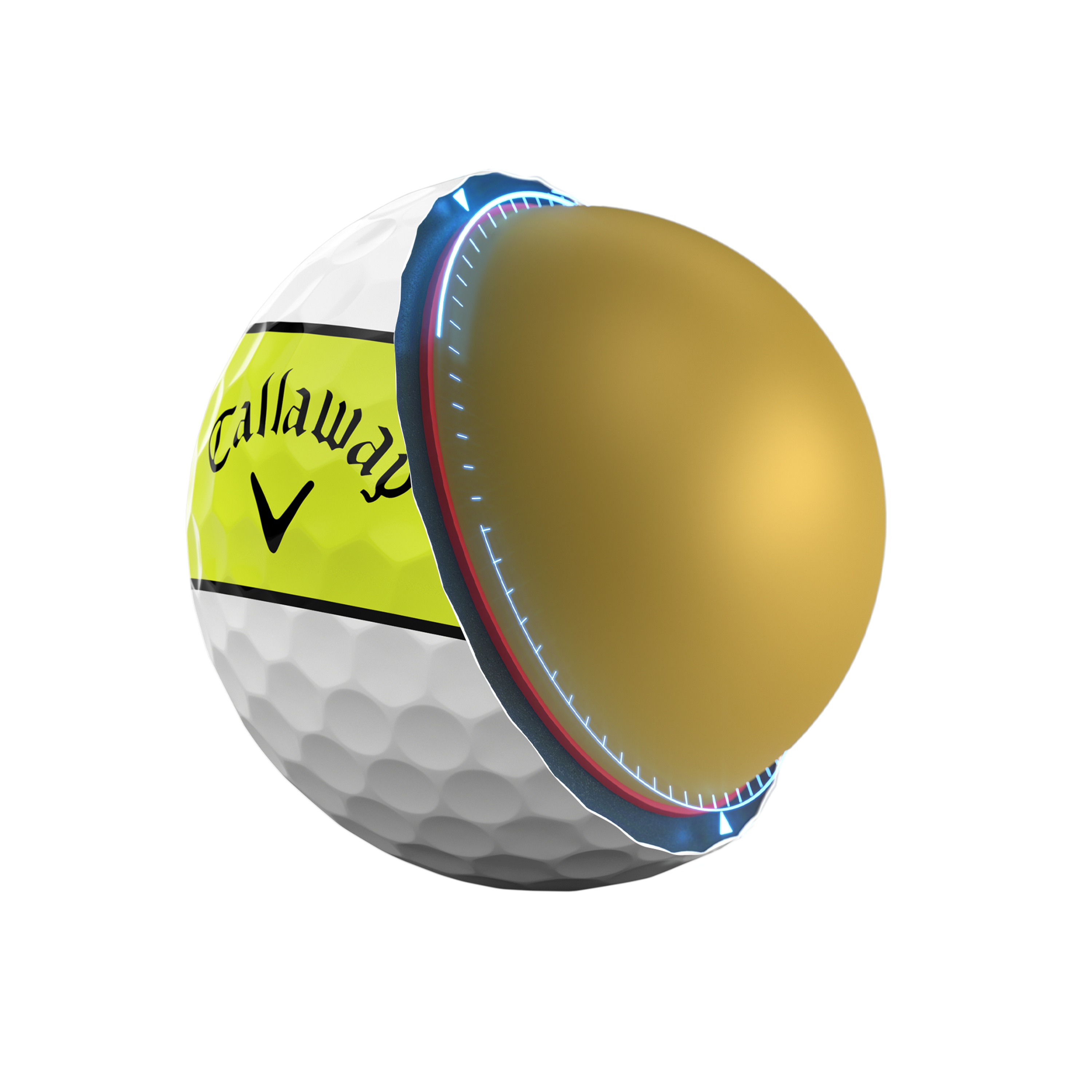 Chrome Tour 360 Yellow Stripe Golf Balls