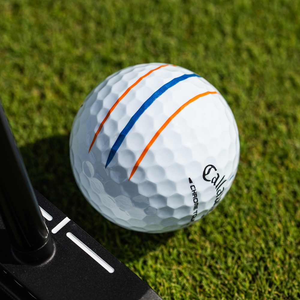 Chrome Tour Orange and Blue Triple Track Golf Balls