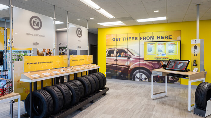 A photo of a Tires Plus retail environment.