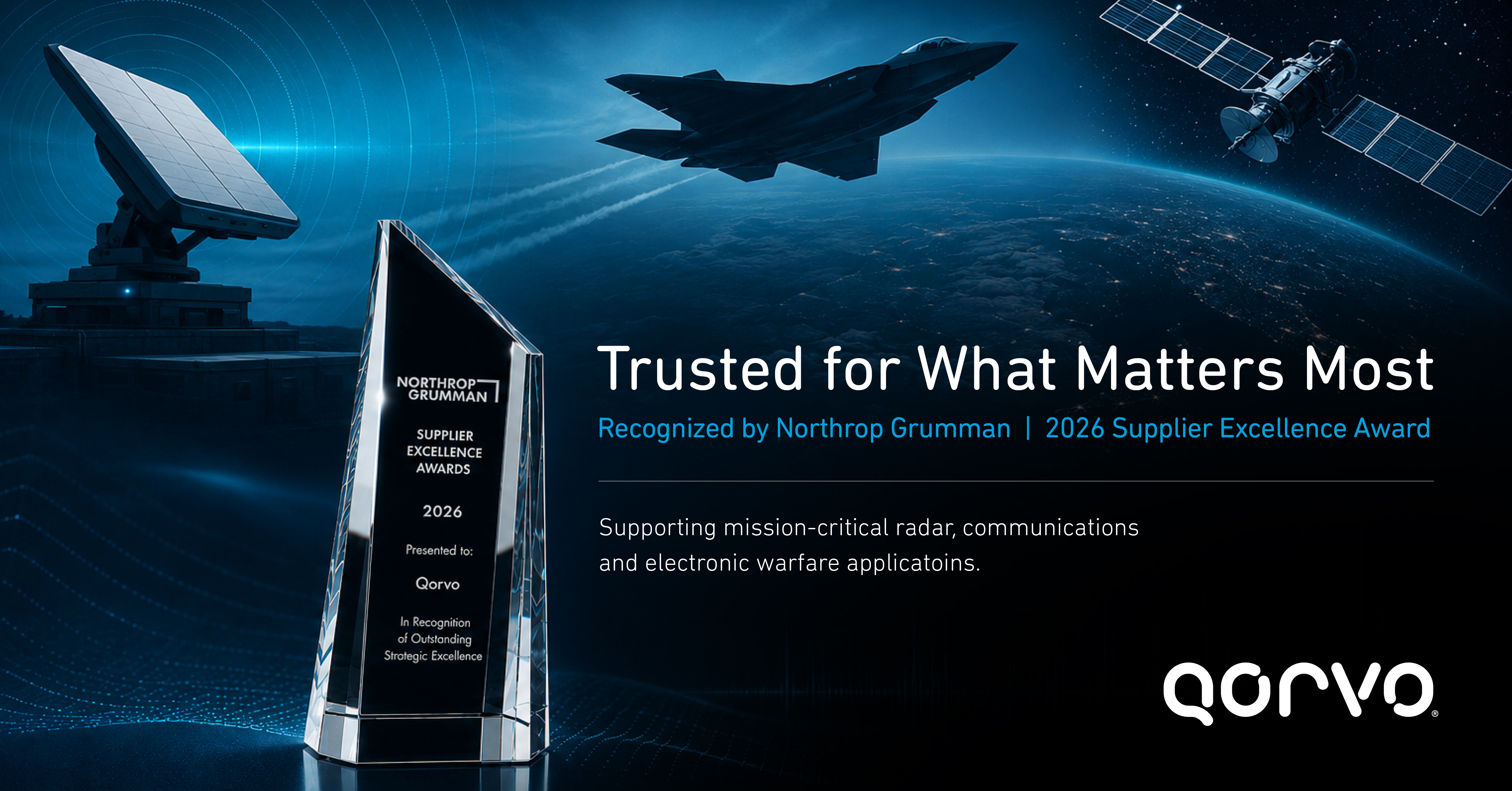 Qorvo® Recognized by Northrop Grumman with 2026 Supplier Excellence Award for Strategic Excellence