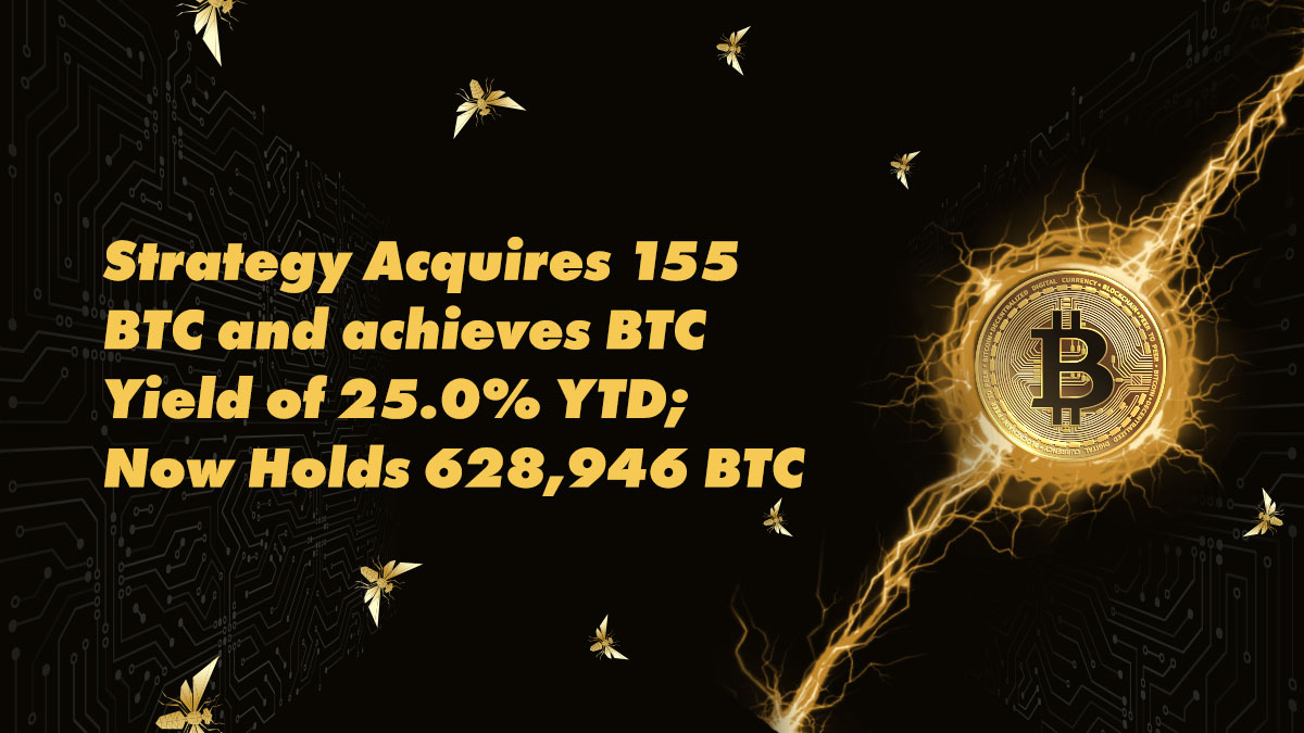 Strategy Acquires 155 BTC and Now Holds 628,946 BTC