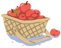 An illustration of a basket of apples.