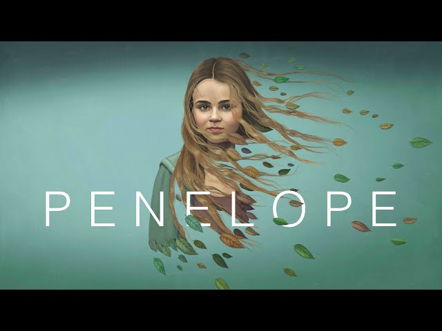 Girl with green background & leaves 