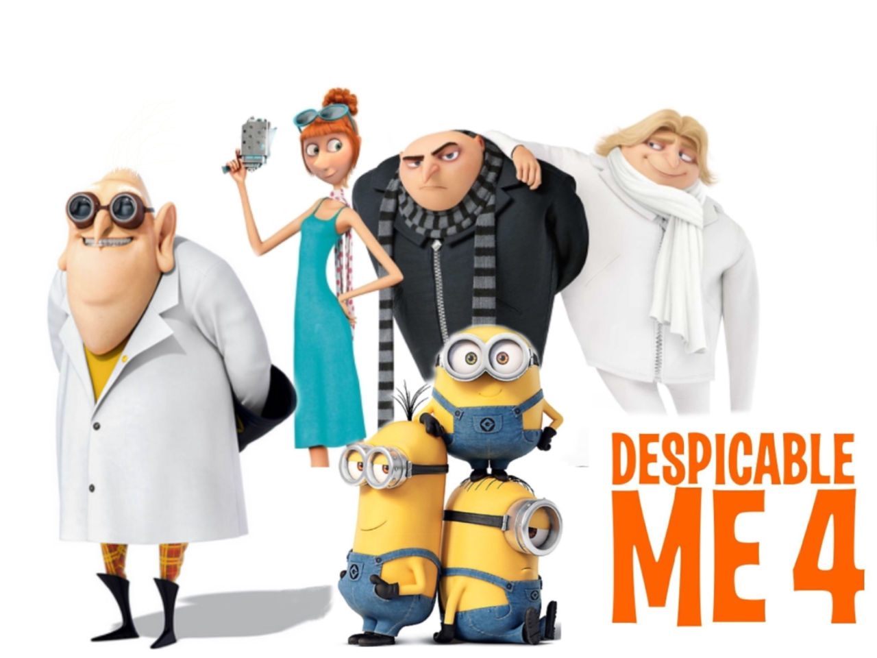 Cartoon characters in row 