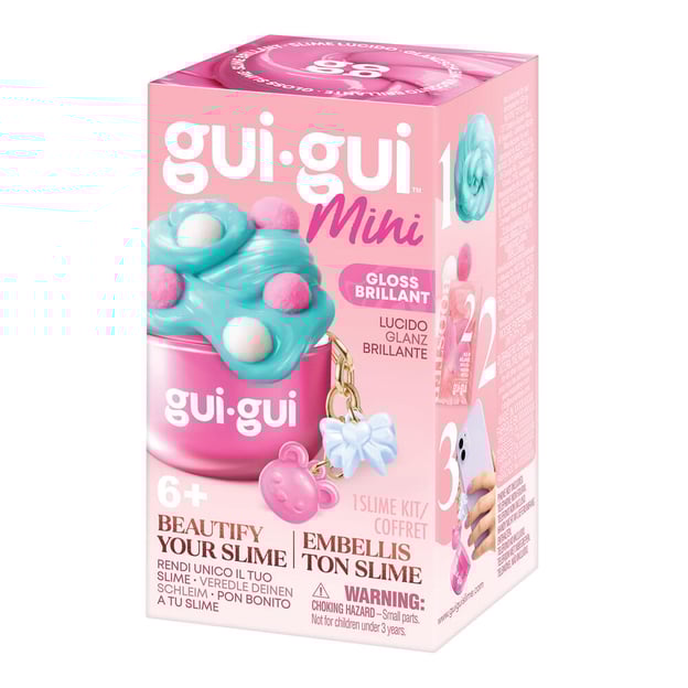 Pink mini Gui Gui in packaging. 