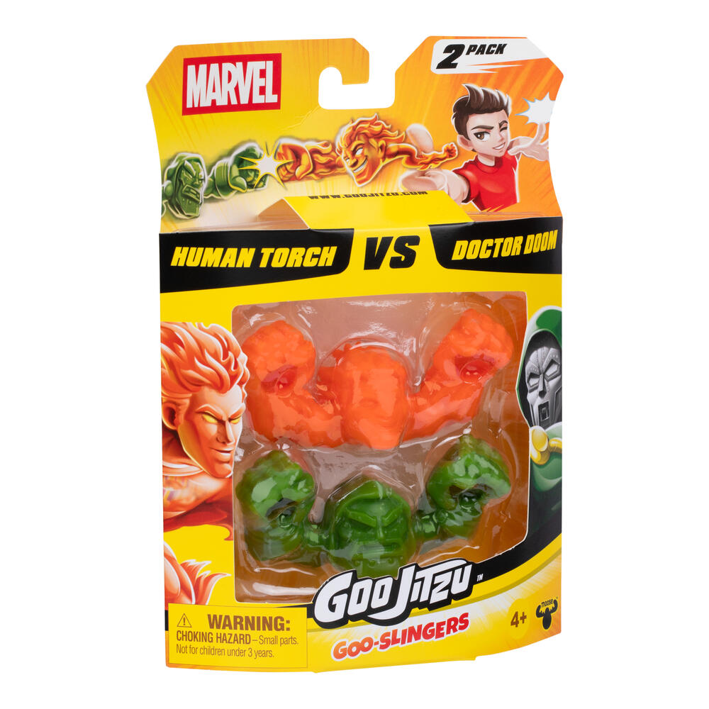 Goo Jitzu Marvel S12 Goo Slingers 2 Pack Human Torch Vs Doctor Doom