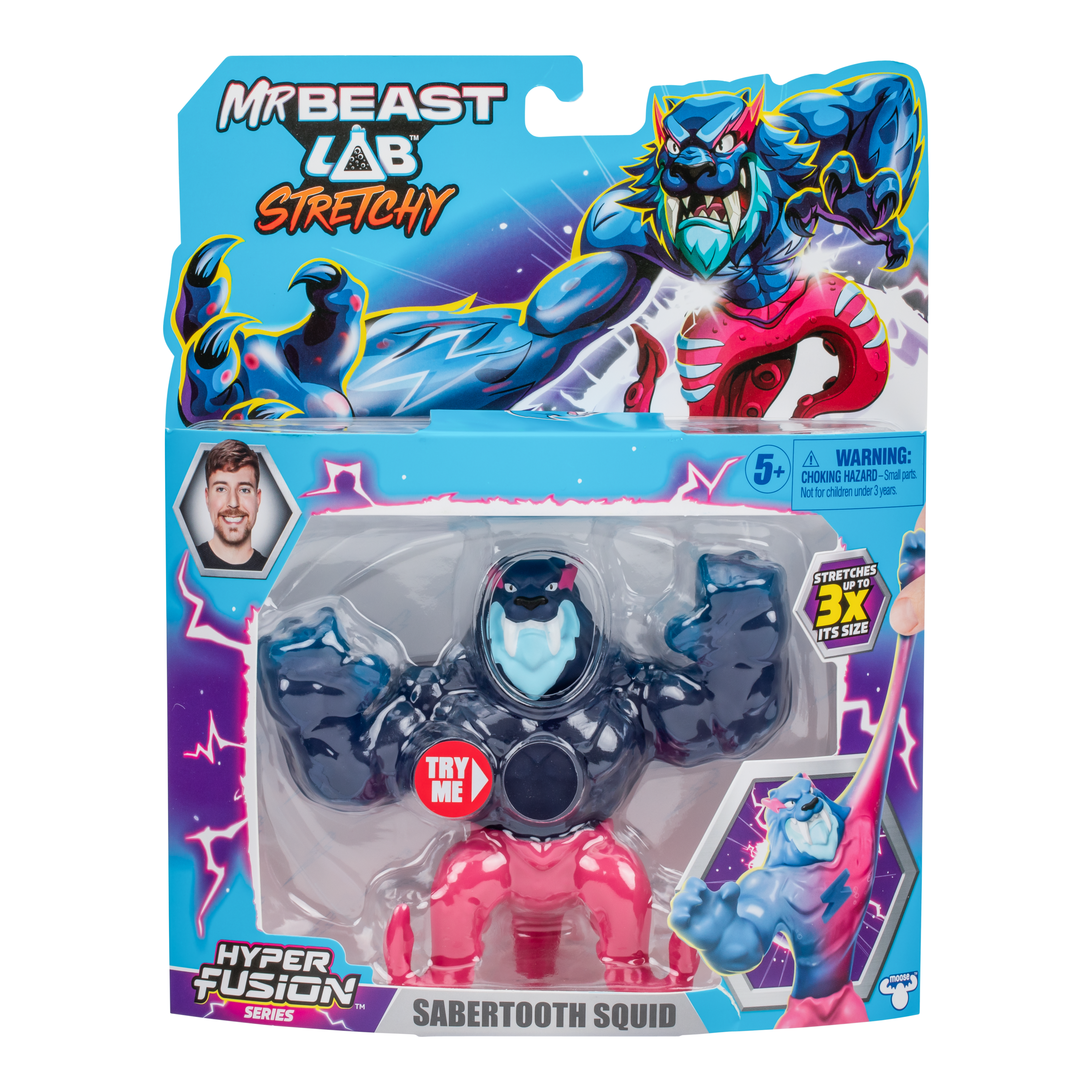 MrBeast Lab Stretchy S3 W1 Stretchy Hero Pack Sabertooth Squid