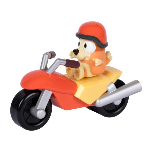 Bluey Basic Vehicle red motorbike with Bingo on top.
