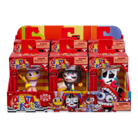 The collection of the Amazing Digital Circus vinyl figures in their packaging 