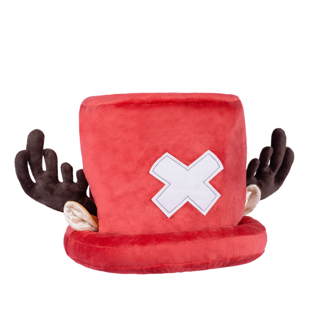 Close up of Chopper's red top hat plush toy.