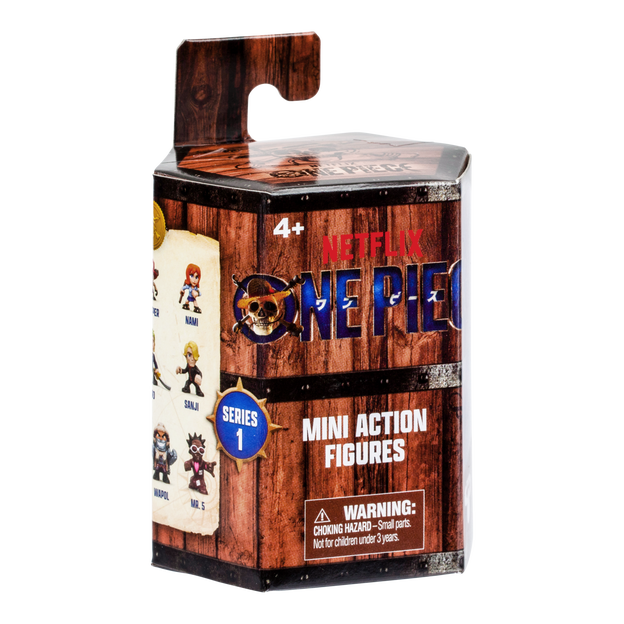 One Piece Mini Action Figure in packaging. Comes in a brown hexagon shaped box.