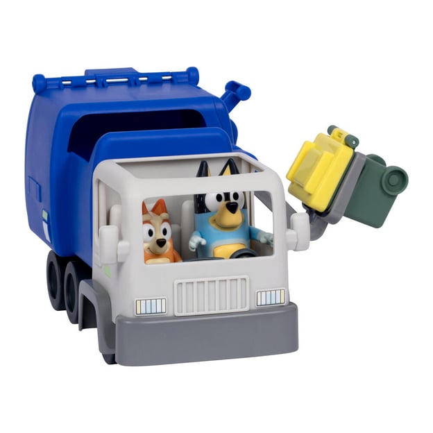 Recycle Bin Vehicle Set with two figurines inside. 