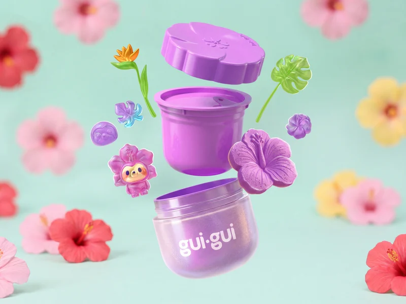 gui.gui tropical-themed slime kit with decorative charms and slime container