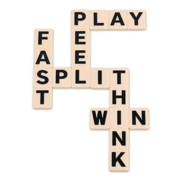 Bananagrams Big Letter game tiles.