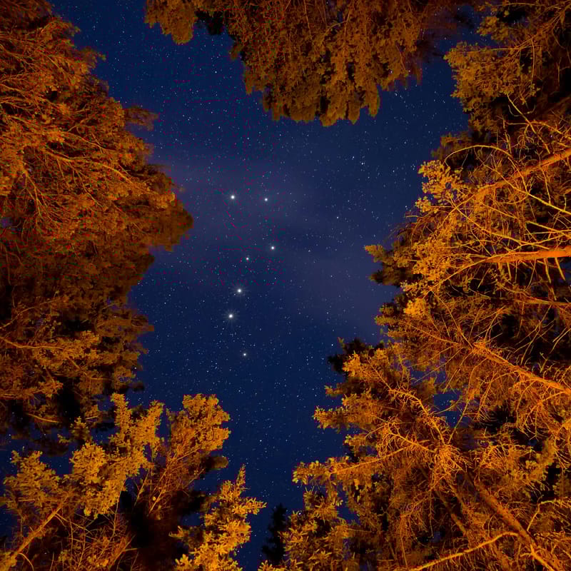 Estrellas en inglés y constelaciones desde el espacio.