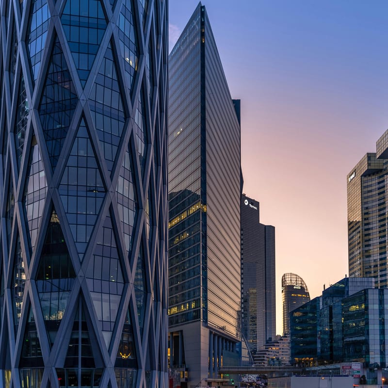 Edificios de vidrio en Sillicon Valley, California.